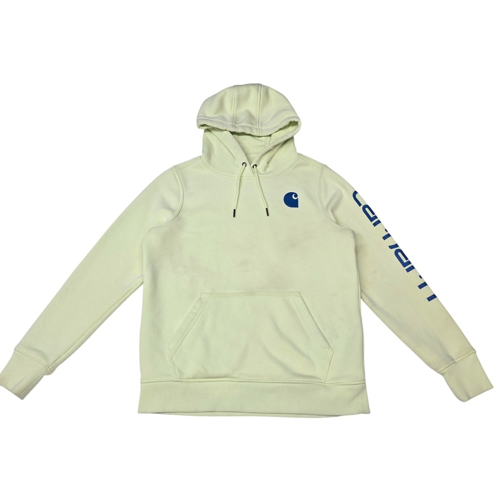 Carhartt Womens Relaxed Fit Hoodie Lime Green Sweatshirt M 8-10